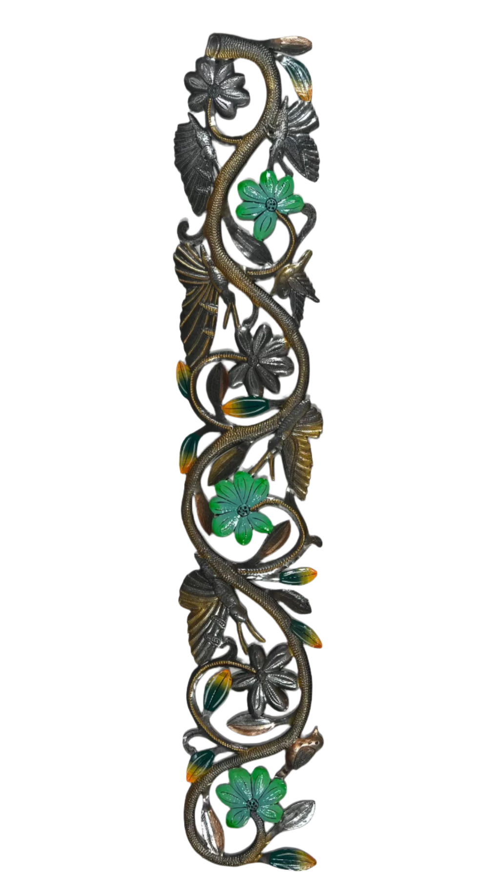 Bronze and green vine with birds and butterflies