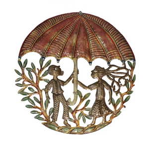 Umbrella Couple (Red and Green)